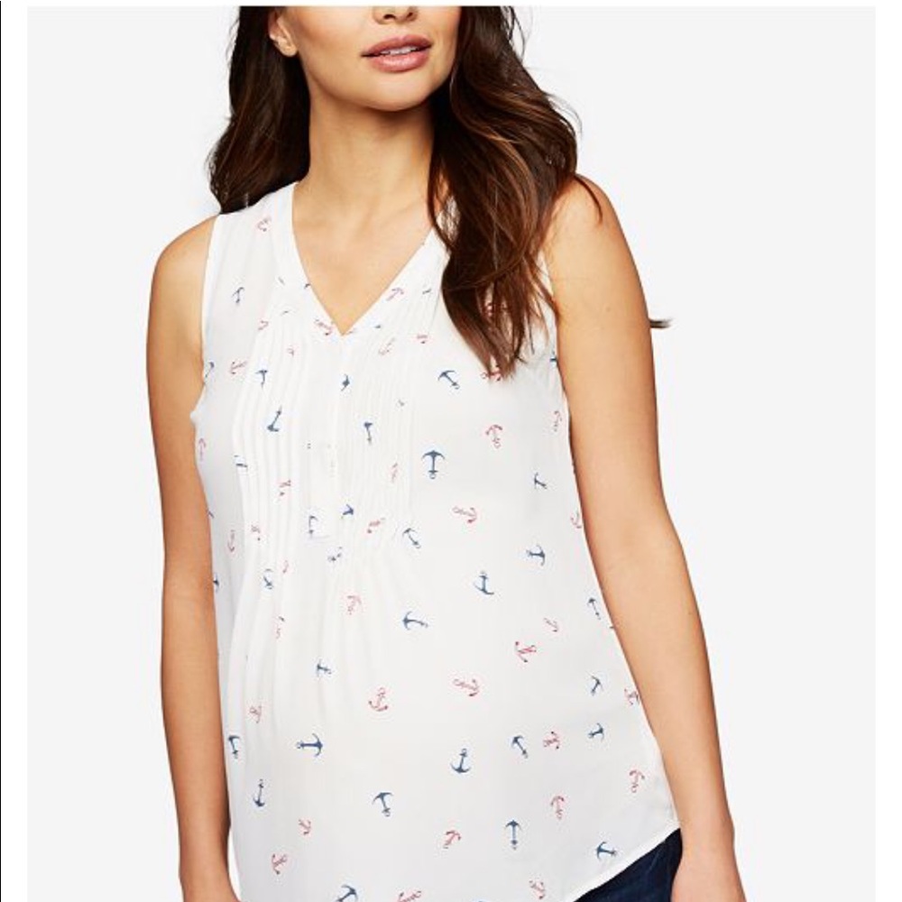 Pea in the pod maternity anchor print blouse